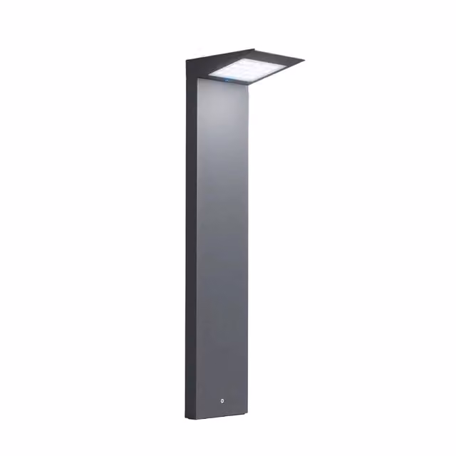 Paletto da terra Solar Zafferano con LED da 2,2W, fotovoltaico e sensore di movimento, colore grigio scuro, protezione IP54