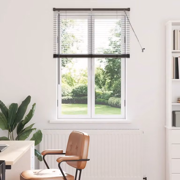 Tenda Veneziana vidaXL in Alluminio Nero, Semi-trasparente, L: 130 cm, H: 95 cm