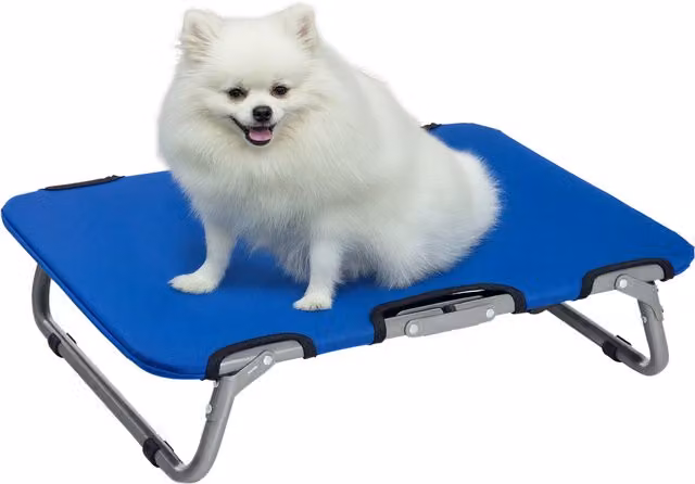 Lettino pieghevole PawHut per cani di piccola taglia, blu, L 59 cm x P 46 cm x H 15 cm