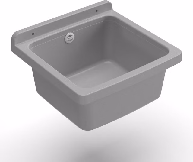 Lavandino pilozzo a muro da esterno MONGARDI, colore grigio, L/P/H: 40 x 40 x 19 cm