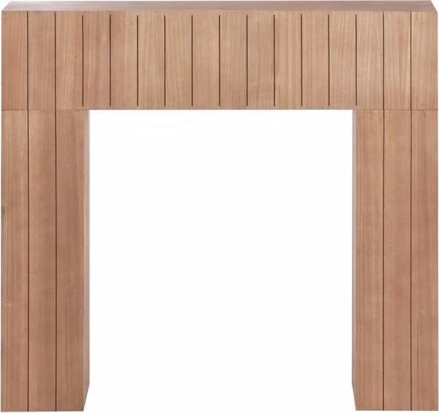 Cornice camino Beliani in legno marrone per soggiorno in stile moderno, da appendere a parete