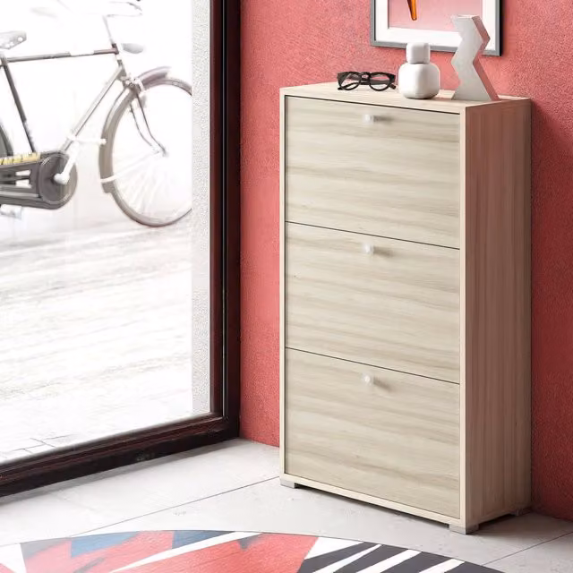 Scarpiera DMORA Axinite Marrone Rovere con 18 posti L: 67 cm, P: 28 cm, H: 112 cm