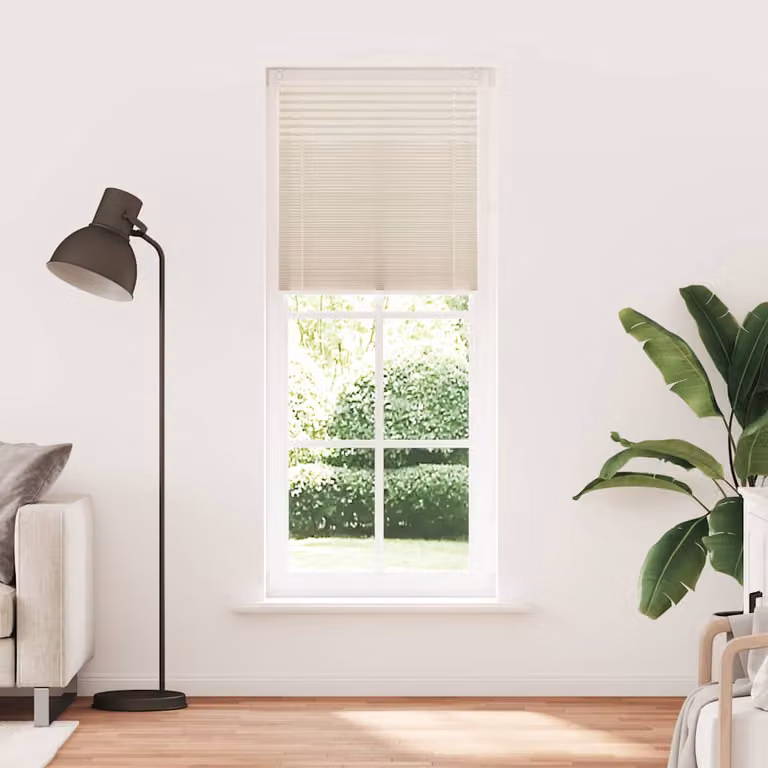 Tenda plissè semi-trasparente vidaXL in tessuto beige, L: 90 cm, H: 200 cm