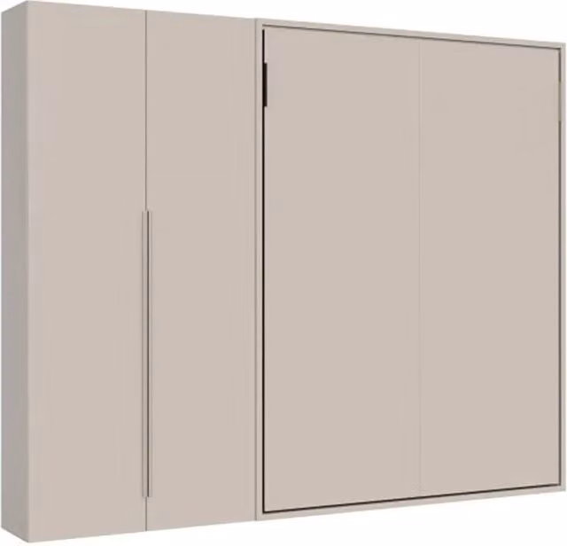 Letto matrimoniale a scomparsa Versia Itamoby con armadio a sinistra a 2 ante, colore argilla, misura 160x200 cm
