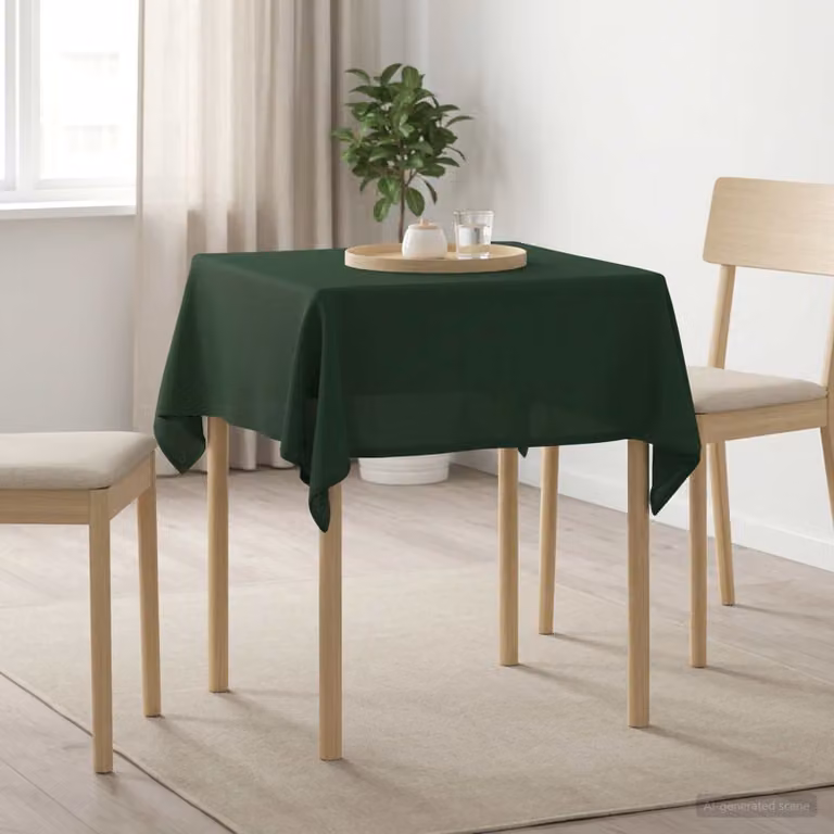 Tovaglia Quadrata vidaXL Verde, Idrorepellente e Lavabile in Lavatrice, L/P: 140 x 140 cm