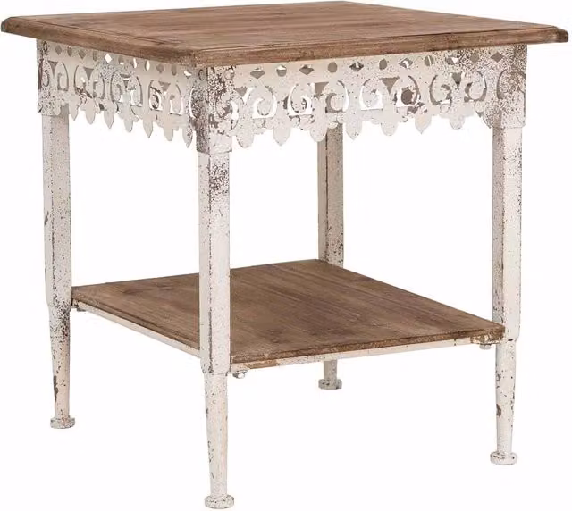 Tavolino da caffè Wanderlust Deco in legno di abete marrone stile shabby chic, L/P/H: 50 x 50 x 53 cm