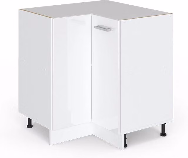 Mobile ad angolo per cucina Vicco R-Line Bianco lucido e Grigio con ante a soffietto
