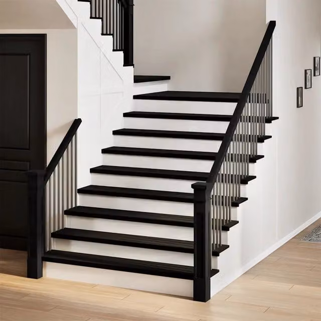 Set di 4 gradini in legno massello di rovere VIDAXL, colore marrone scuro, L 110 cm x P 25 cm x H 2 cm