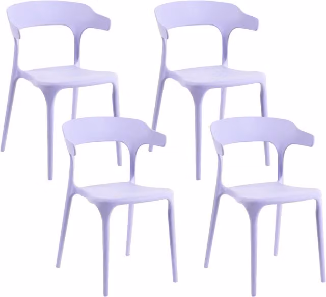 Set di 4 sedie da giardino BELIANI viola in polipropilene impilabile resistente alle intemperie per esterni e interni