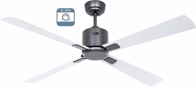 Ventilatore a soffitto CasaFan ECO NEO III 132 senza luce, corpo antracite e pale bianco e grigio