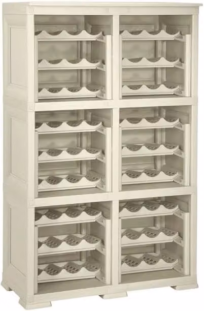 Scaffale portabottiglie Tontarelli Omnimodus per 72 bottiglie, cantinetta moderna a vista, L: 79 cm, P: 42,5 cm, H: 125 cm