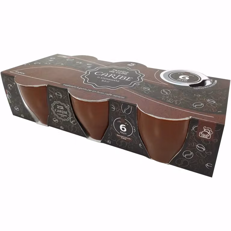 Set di 6 tazzine da caffè espresso Gusto Casa Linea Caribe in stoneware marrone