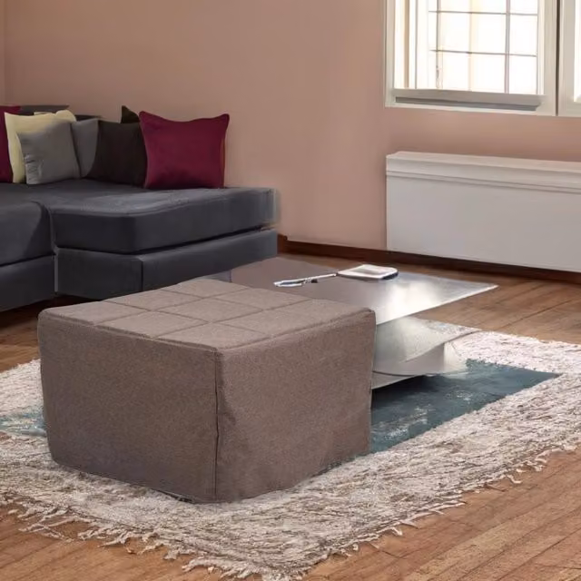 Pouf letto singolo pieghevole Vega Veriaffari in tessuto colore beige e marrone