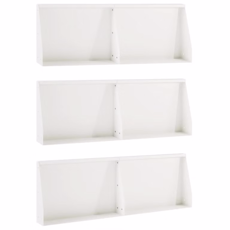 Set di 6 aiuole rialzate vidaXL in acciaio bianco per giardino ornamentale L/P/H: 60 x 12 x 50 cm