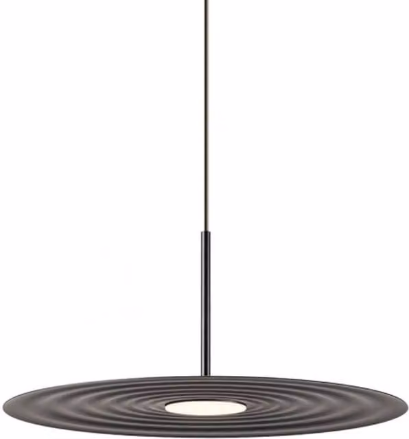 Lampada a sospensione LED Redo Group Lake in metallo e alluminio, design moderno rotondo, disponibile in bianco, nero, verde o terracotta