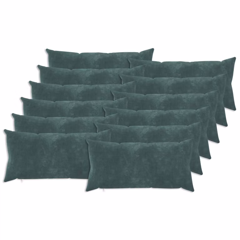 Set di 12 cuscini HEERLEN vidaXL in microfibra blu mare, lavabili e con rivestimento rimovibile, L/P/H: 80 x 40 x 40 cm