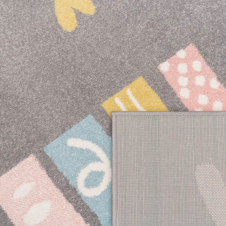 Tappeto rotondo per bambini Ninique modello Wave grigio Diametro: 120 cm