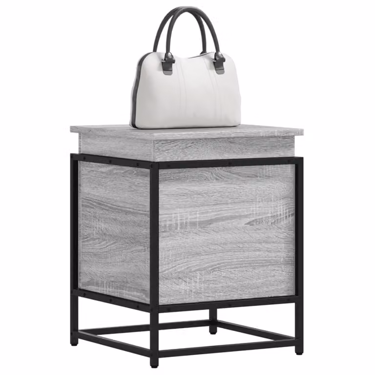 Contenitore con coperchio vidaXL in stile industriale, colore grigio, L 40 x P 40 x H 51,5 cm