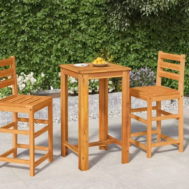 Tavolo da bar da giardino vidaXL in legno di acacia marrone, L/P/H: 60 x 60 x 105 cm