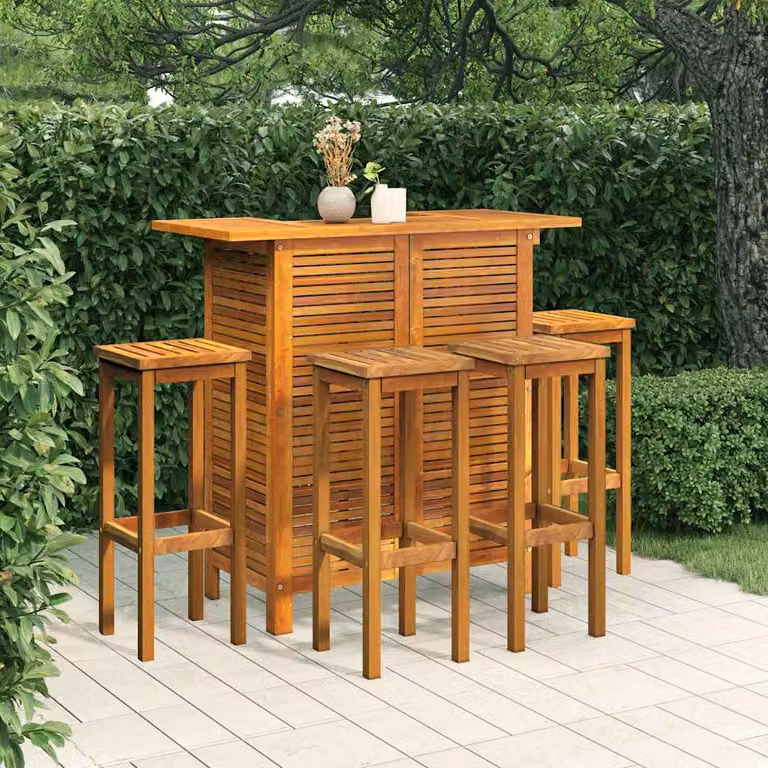 Set da Bar per Giardino vidaXL in Legno di Acacia Marrone 5 pz