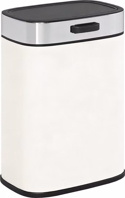 Pattumiera HOMCOM da 5 L in acciaio inox con coperchio a ribalta, posizionabile a terra o appesa, colore bianco crema