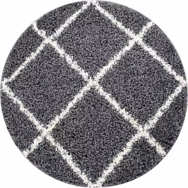 Tappeto shaggy Kalea antracite rotondo diametro: 160 cm