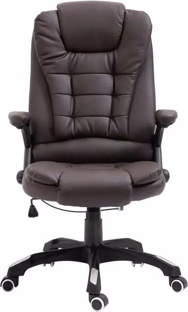 Sedia da ufficio girevole executive vidaXL in ecopelle marrone con braccioli e ruote