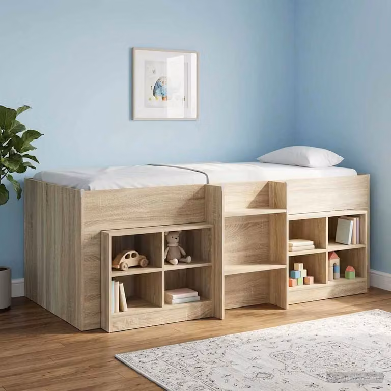 Letto alto singolo per bambini vidaXL in legno color marrone L/P/H: 190 x 90 x 168,5 cm