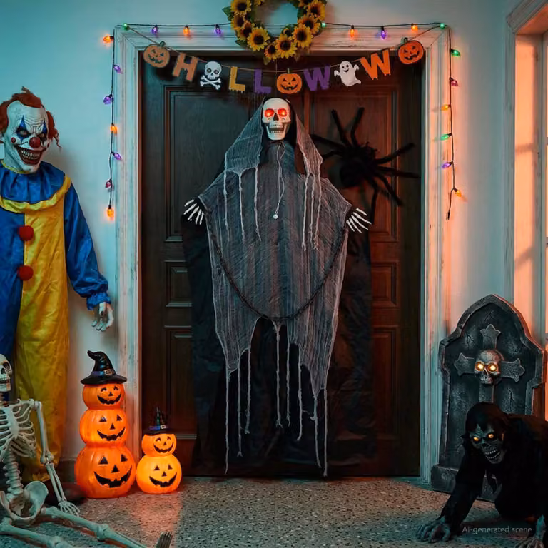 Decorazione da appendere per Halloween vidaXL Tristo Mietitore Nero