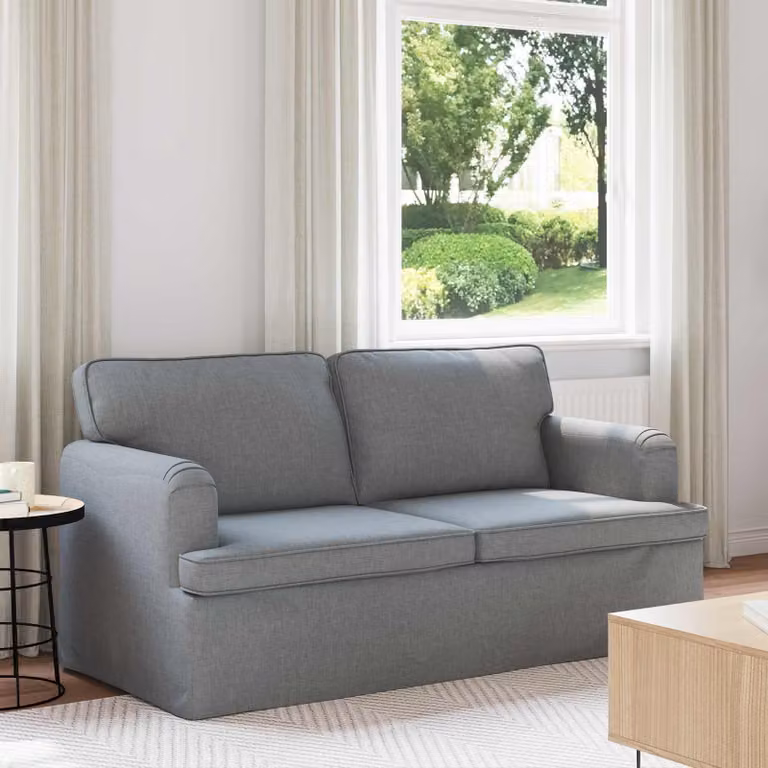 Divano vidaXL Grigio con rivestimento in tessuto e struttura in metallo L: 162 cm, P: 80 cm, H: 85 cm