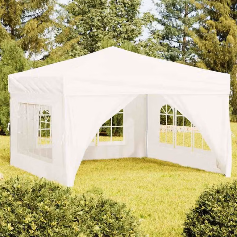 vidaXL Tenda per Feste Pieghevole con Pareti Laterali con Finestre Bianco