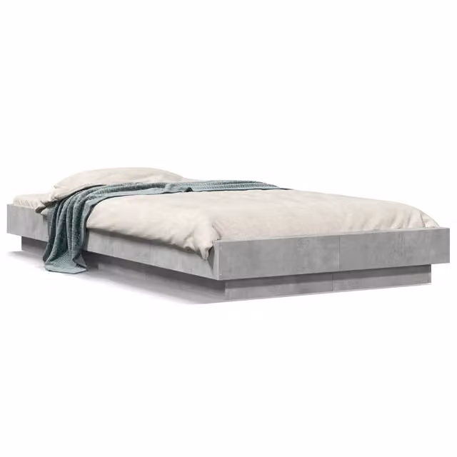Letto singolo moderno in legno multistrato grigio cemento L/P/H: 90 x 190 x 110 cm