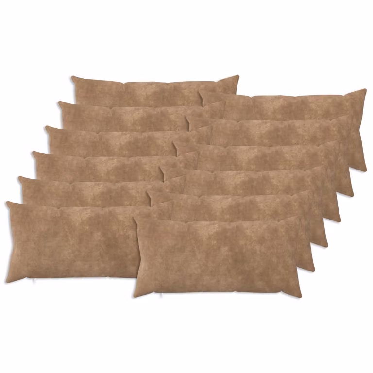 Set di 12 cuscini vidaXL HEERLEN in microfibra color tortora con fodera rimovibile e lavabile