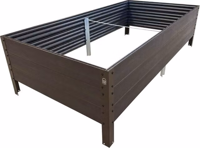 Fioriera rialzata Klasika Garden GPPS Woodlook marrone L: 150 cm, P: 75 cm, H: 30 cm