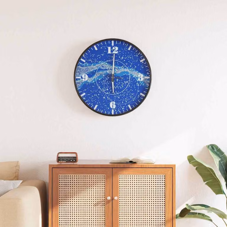 vidaXL Orologio da Parete Analogico Silenzioso con Lancette Illuminate Blu Ø30 cm