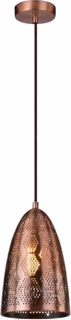 Lampada a sospensione Candellux Sfinks in metallo color rame, forma rotonda, attacco E27, regolabile in altezza