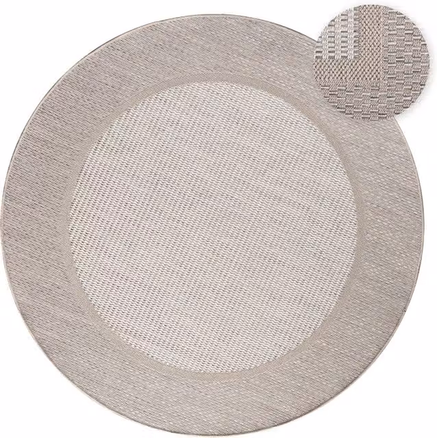 Tappeto rotondo Verona beige per interni ed esterni, diametro: 200 cm