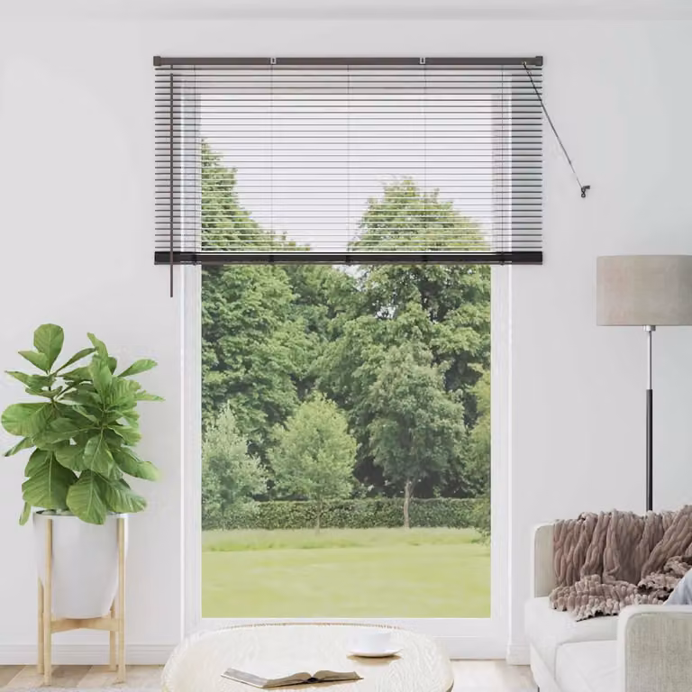 Tenda Veneziana vidaXL in Alluminio Nero, L: 220 cm, H: 145 cm