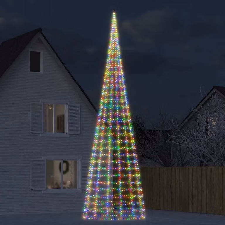 Albero di Natale a LED vidaXL Multicolore con 3000 LED RGB e Controller, Lunghezza: 8 m