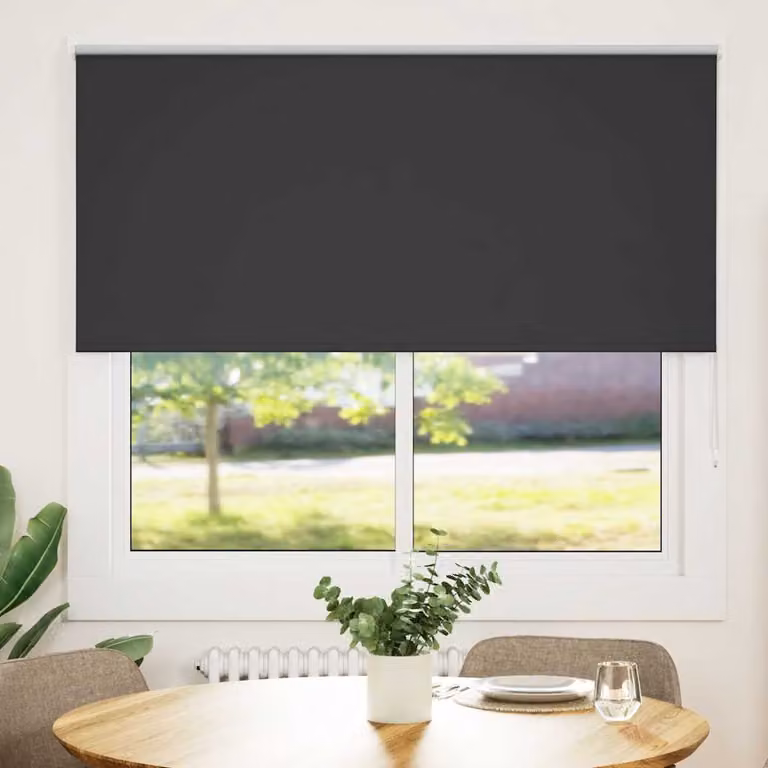 Tenda a Rullo Oscurante vidaXL in Poliestere, Colore Antracite/Nero, L: 145 cm x H: 175 cm
