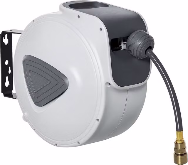 Avvolgitubo Automatico DURHAND da 20 + 2m con Attacco Φ1/4''', Montaggio a Parete e Rotazione di 180°, Grigio