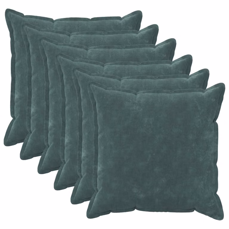 Set di 6 federe vidaXL HOUTEN in microfibra blu petrolio, L 65 x L 65 x L 65 cm