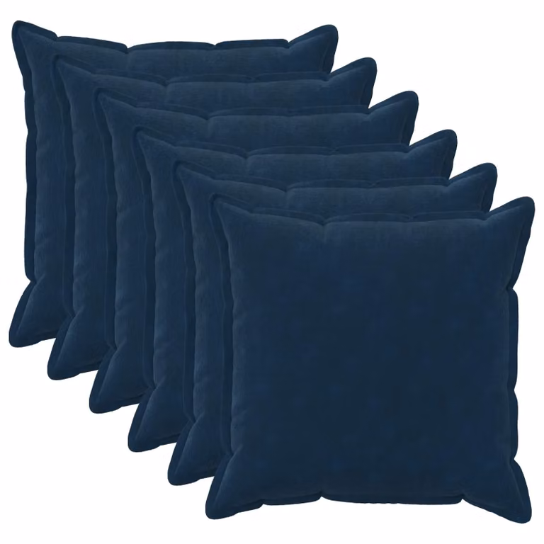 Set di 6 federe vidaXL HOUTEN blu in microfibra, L 70 x P 70 cm