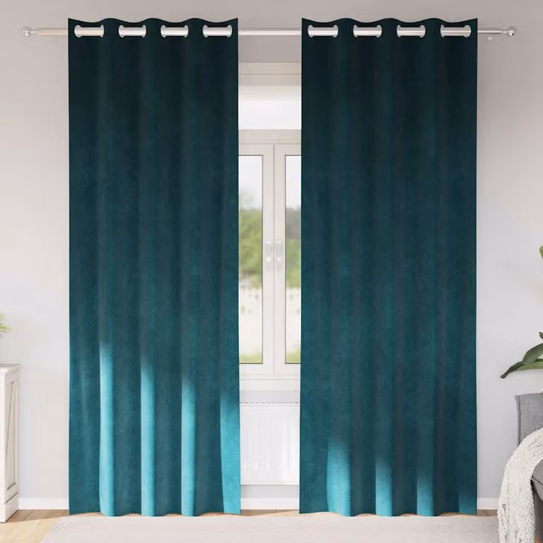 Set di 2 tende oscuranti vidaXL in velluto verde, L: 140 cm x H: 225 cm