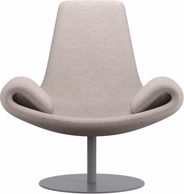 Poltrona lounge moderna Qeeboo Wing in tessuto Pugi con braccioli, disponibile in grigio o beige, L: 148 cm, P: 102 cm, H: 79 cm