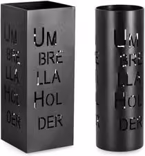 Set porta ombrelli EYMAR in metallo nero autoportante