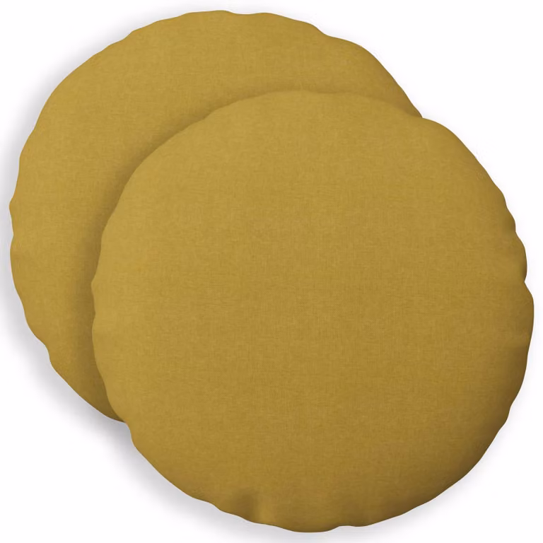 Set di 2 federe rotonde vidaXL HEERLEN in tessuto verde chiaro e giallo, Ø 50 cm