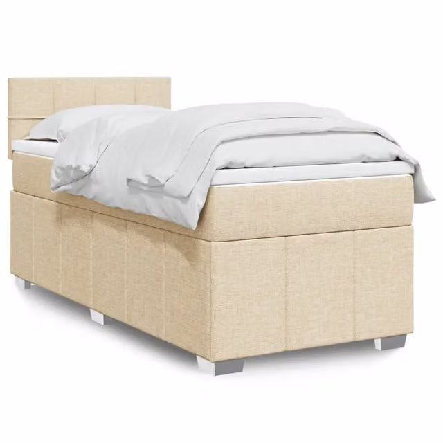 Letto a molle con materasso vidaXL color beige e bianco L: 80 cm, P: 200 cm