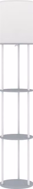 Lampada da terra HOMCOM con ripiani e telecomando, 3 temperature colore, grigio