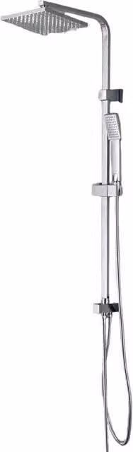 Colonna Doccia Bagnoclic in Acciaio Inox Cromata con Soffione e Doccetta Square